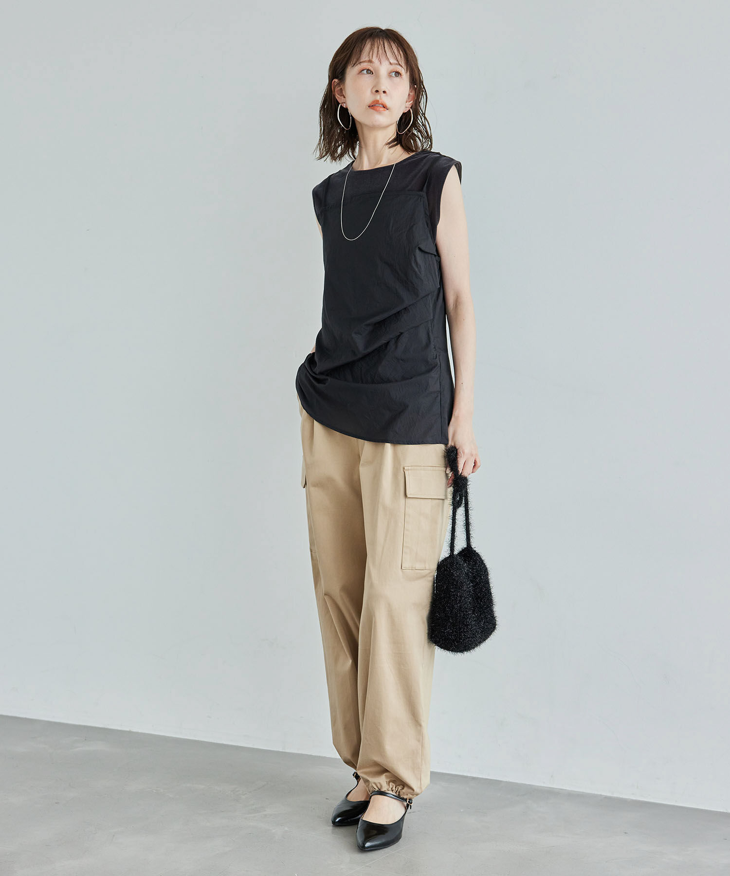 ROPE PICNIC PASSAGE「シアーミドル丈レイヤードキャミソール」|ベスト・ジレ|