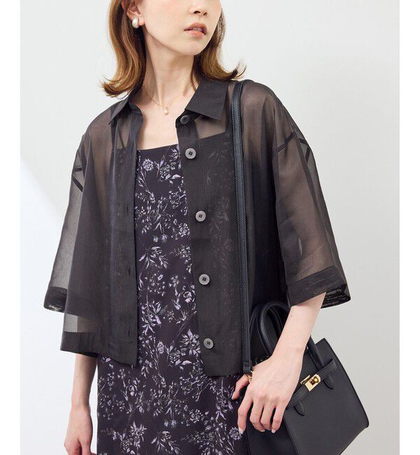 Rope&rsquo;Picnic「【接触冷感】ハーフスリーブシアーシャツ」|シャツ・ブラウス|