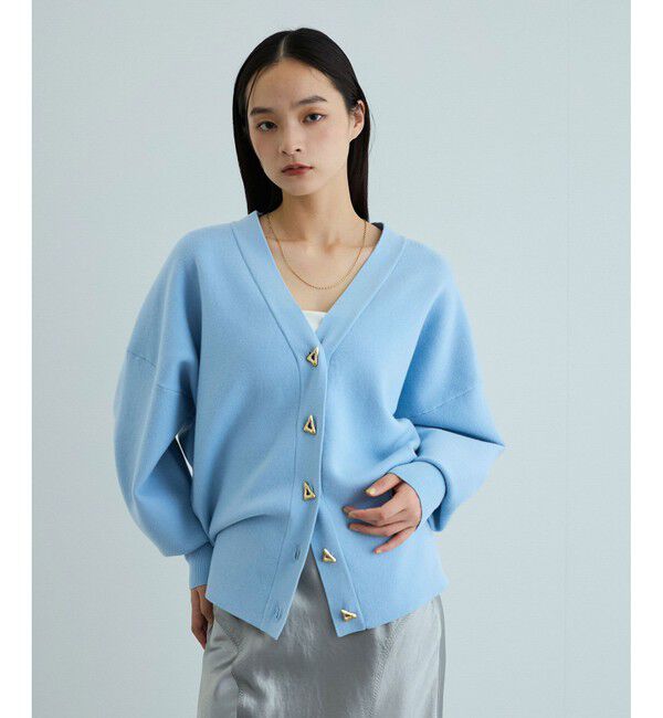 ADAM ET ROPE'「トライアングルボタンミドルカーディガン」|カーディガン|