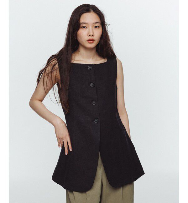 ADAM ET ROPE'「【EMOELLE】スクエアネックジレトップス」|ベスト・ジレ|