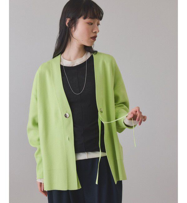 ADAM ET ROPE'「【サステナブル】マルチwayリボンミドルカーディガン」|カーディガン|