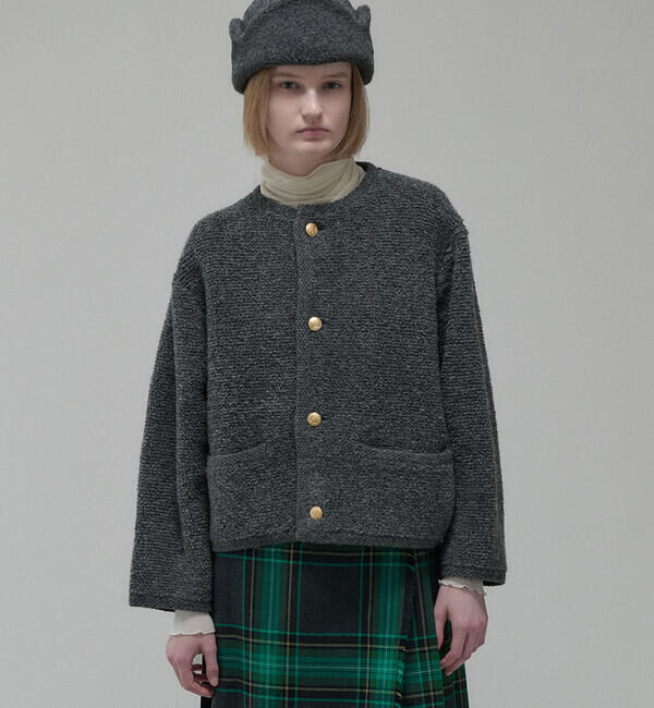 ORCIVAL「ORCIVAL | ブークレニットカーディガン WOMEN」|ニット・セーター|GREY