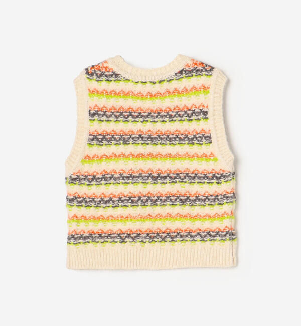 LE GLAZIK「LE GLAZIK | ジャカード クルーネックニットベスト WOMEN」|ニット・セーター|