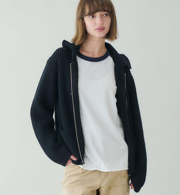  「RYE TENDER | 〈別注〉フルジップ ニットブルゾン WOMEN」|ニット・セーター|