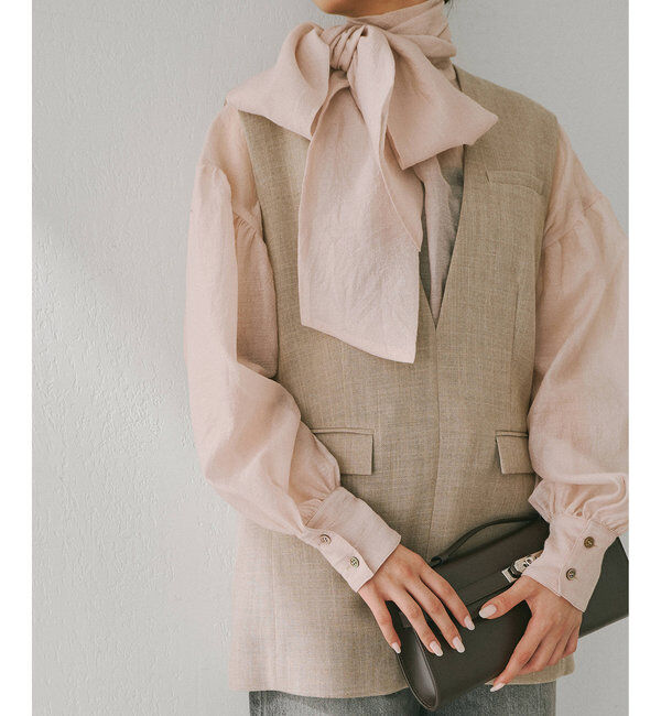  「ジュートライクVネックプルオーバージレ」|ベスト・ジレ|