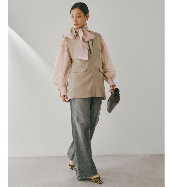  「ジュートライクVネックプルオーバージレ」|ベスト・ジレ|