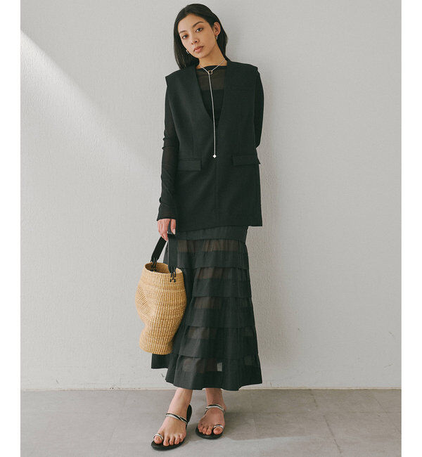  「ジュートライクVネックプルオーバージレ」|ベスト・ジレ|