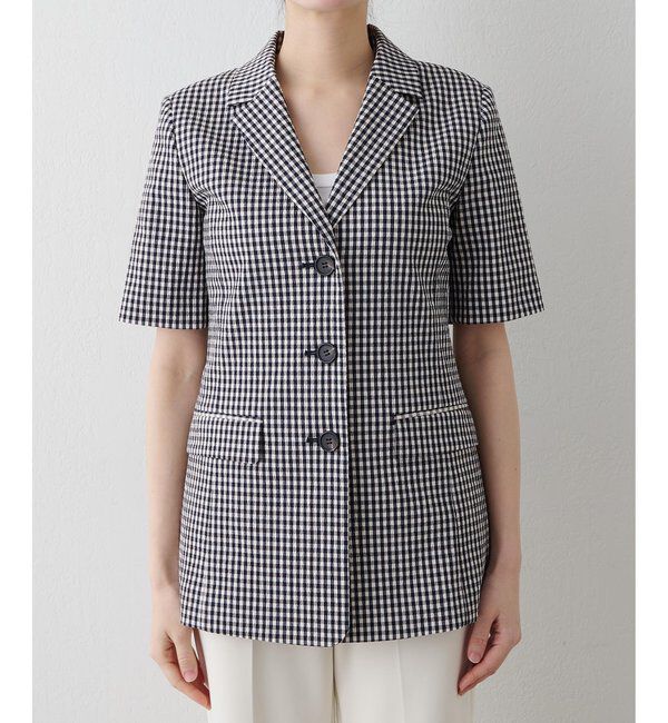  「ギンガムチェックハーフスリーブジャケット」|その他|
