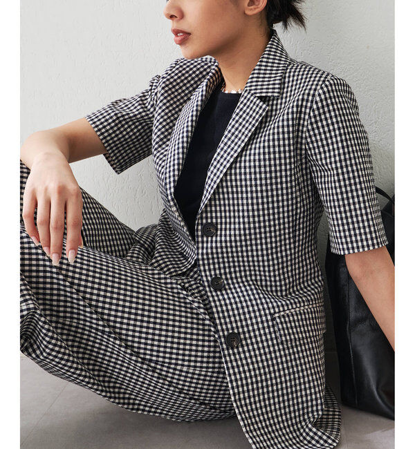  「ギンガムチェックハーフスリーブジャケット」|その他|