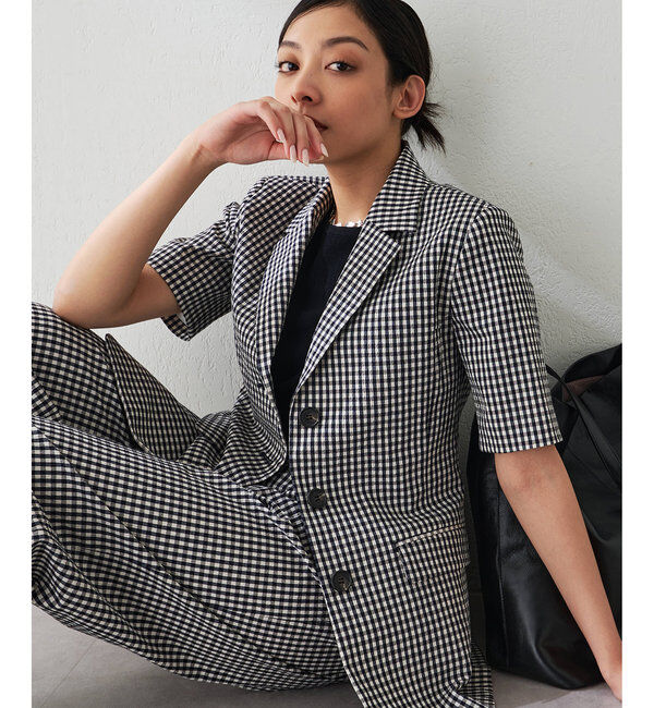  「ギンガムチェックハーフスリーブジャケット」|その他|