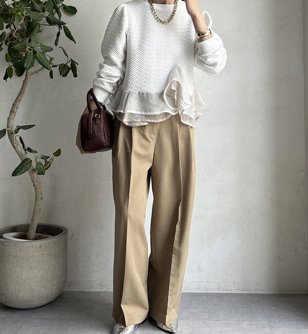  「【WEB限定】ペプラム切替トップス」|Tシャツ・カットソー|