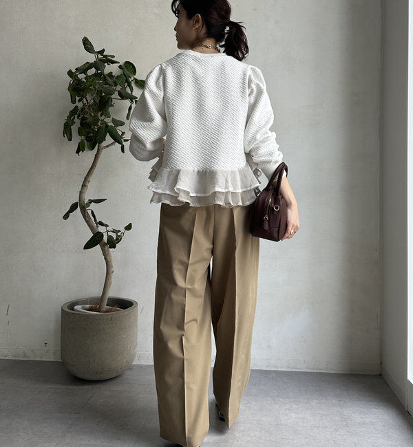  「【WEB限定】ペプラム切替トップス」|Tシャツ・カットソー|