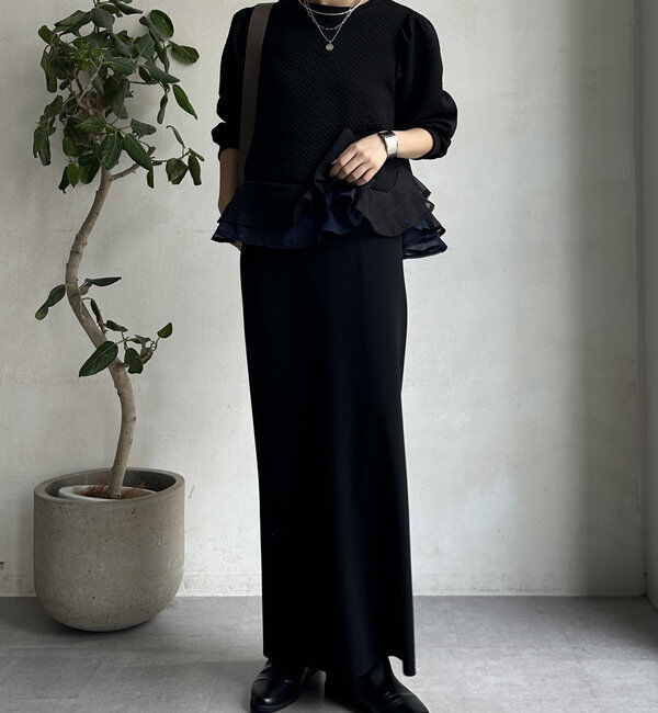  「【WEB限定】ペプラム切替トップス」|Tシャツ・カットソー|