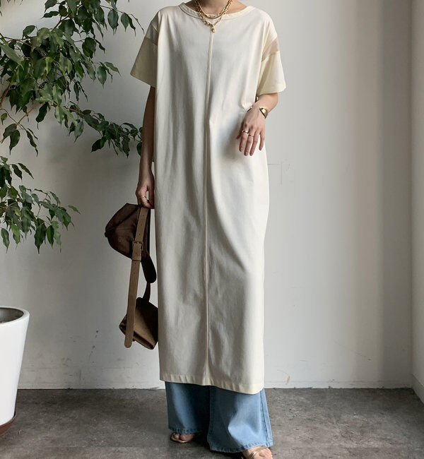  「【WEB限定】 チュール切替スリーブワンピース」|ワンピース|