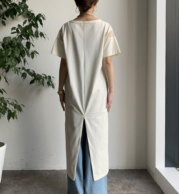  「【WEB限定】 チュール切替スリーブワンピース」|ワンピース|