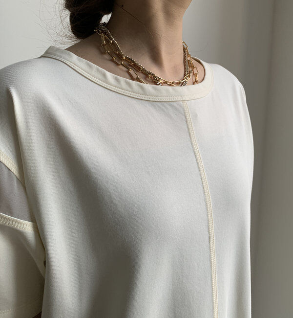  「【WEB限定】 チュール切替スリーブワンピース」|ワンピース|