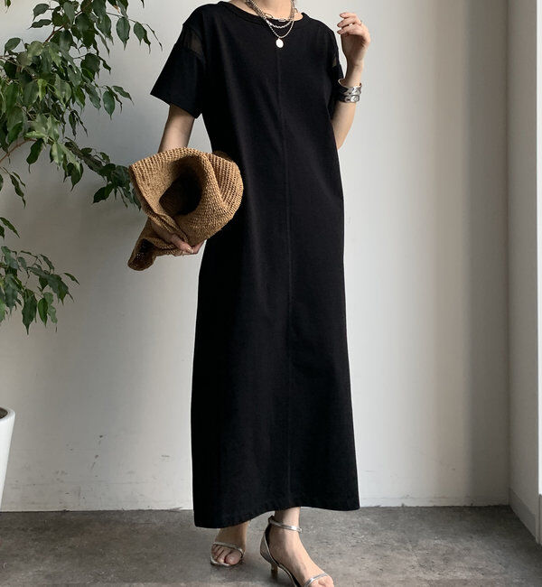  「【WEB限定】 チュール切替スリーブワンピース」|ワンピース|