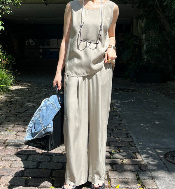  「【ウォッシャブル】キュプライージーパンツ」|チノ|