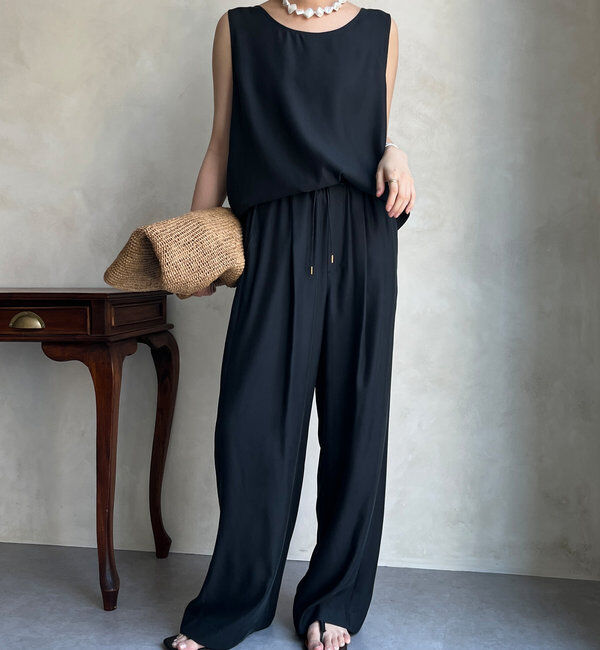  「【ウォッシャブル】キュプライージーパンツ」|チノ|