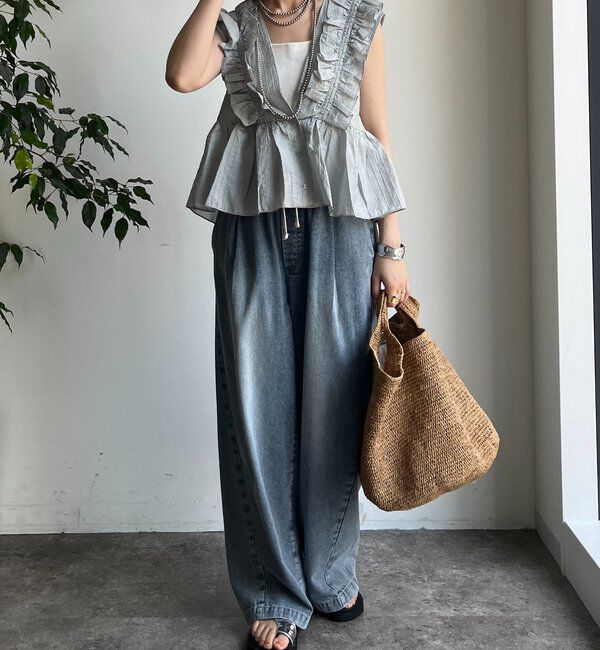  「【WEB限定/前後2WAY仕様】 フリルベスト」|シャツ・ブラウス|