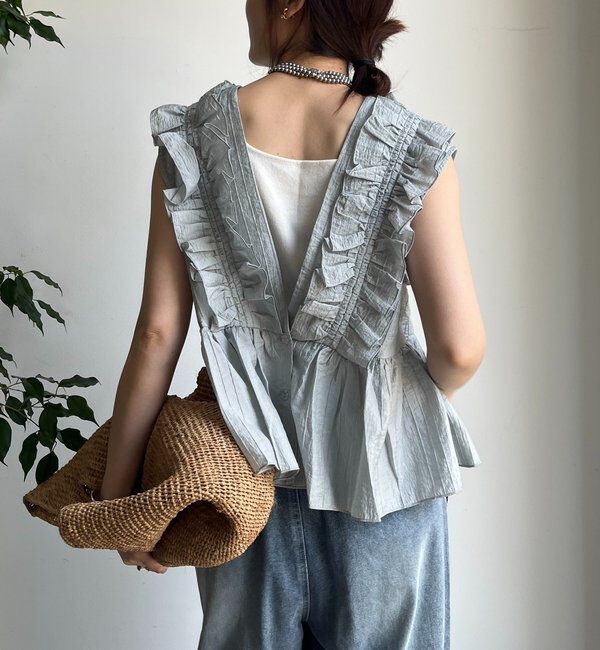  「【WEB限定/前後2WAY仕様】 フリルベスト」|シャツ・ブラウス|