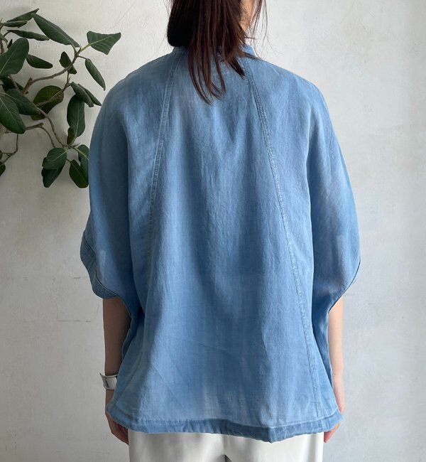  「シアーデニムポンチョ風ブラウス」|シャツ・ブラウス|