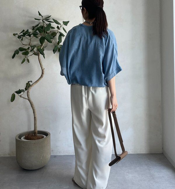  「シアーデニムポンチョ風ブラウス」|シャツ・ブラウス|