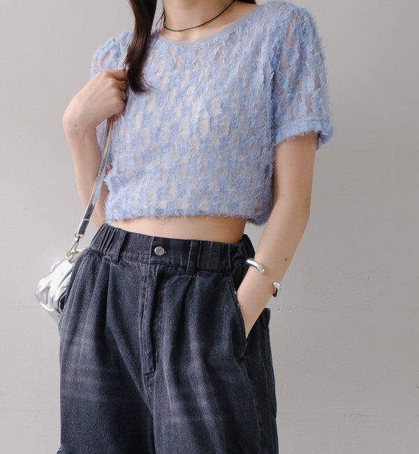  「【7色展開】フェザーチュールTee」|Tシャツ・カットソー|ブルー