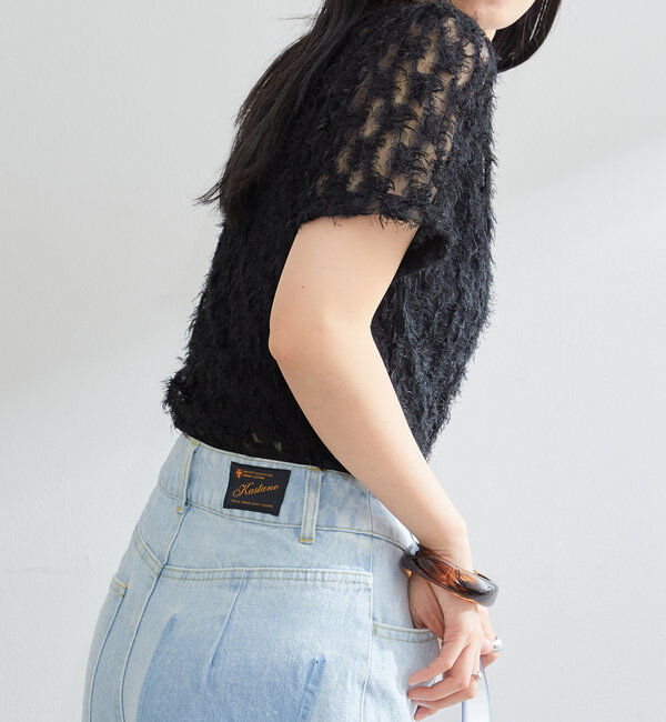  「【7色展開】フェザーチュールTee」|Tシャツ・カットソー|ブラック