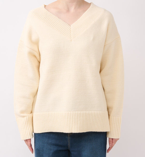  「《デコルテのキレイ見せ》ワイドリブルーズニット」|ニット・セーター|