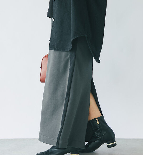  「《リラクシーな履き心地》ラメライン入り裏毛ナロースカート」|スカート|