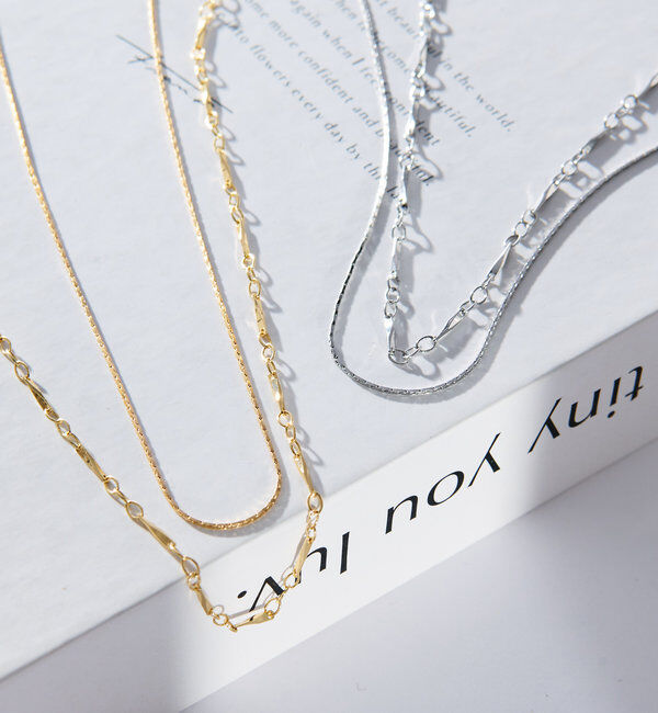  「【GOLDY(ゴールディ)】デザインチェーン2連ネックレス」|ブローチ・コサージュ|