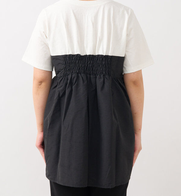  「《スタイルアップ効果◎》ドッキング切替Tシャツ」|Tシャツ・カットソー|