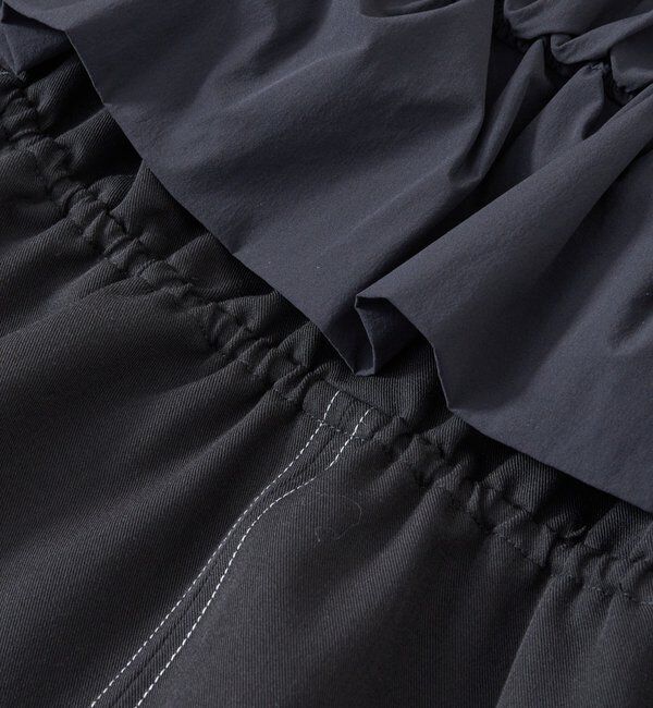  「《低身長サイズあり・大人の華やかさ◎》スクエア異素材シャーリングワンピ」|その他|