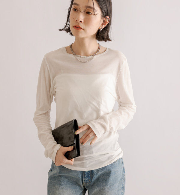  「【MONN.:.(モン)】シアーロンT」|Tシャツ・カットソー|