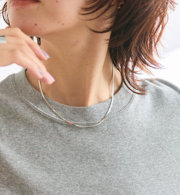  「【首元にポイントを】SV925シャインチェーンショートネックレス」|リング|