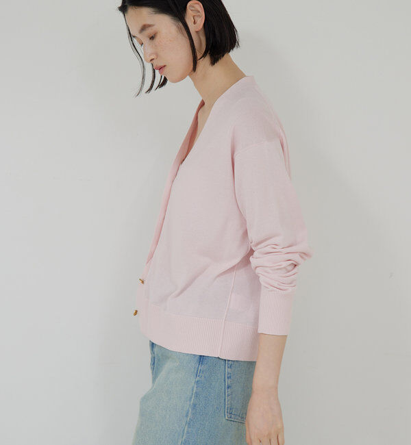  「【接触冷感/アンサンブル対応】アイシーコットンVカーデ」|ニット・セーター|