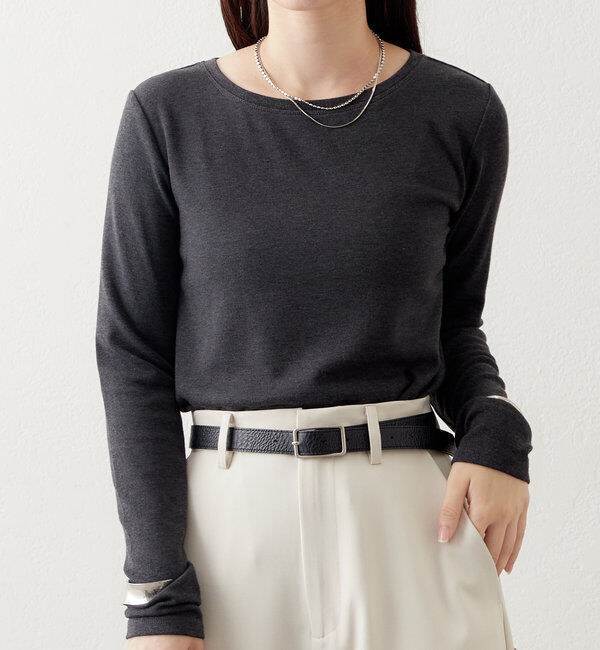  「クルーカラーロングTシャツ」|Tシャツ・カットソー|