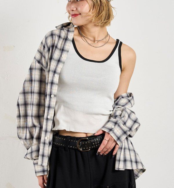  「パイピングニットキャミソール / 6色展開」|キャミソール|