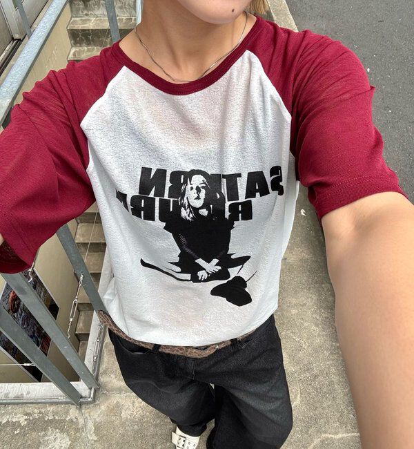  「シャーロットシアーラグラン 5分袖TEE」|Tシャツ・カットソー|バーガンディー