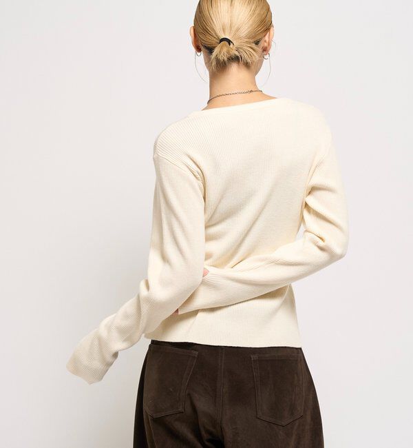  「リブニットナローカーディガン」|カーディガン|