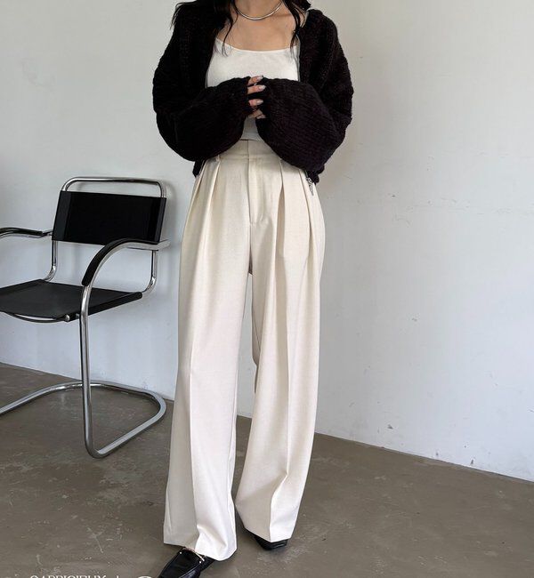  「【累計2万本突破！】【低身長・高身長サイズあり】2タックワイドパンツ」|チノ|