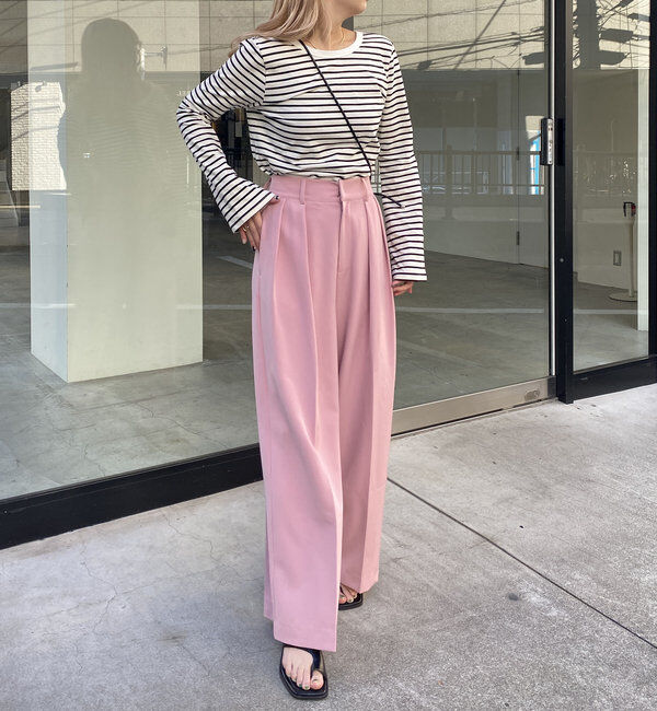  「【累計2万本突破！】【低身長・高身長サイズあり】2タックワイドパンツ」|チノ|