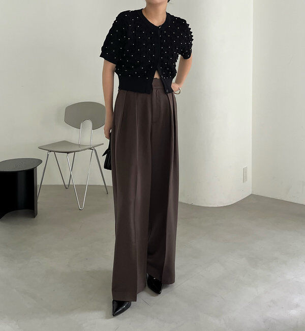  「【累計2万本突破！】【低身長・高身長サイズあり】2タックワイドパンツ」|チノ|