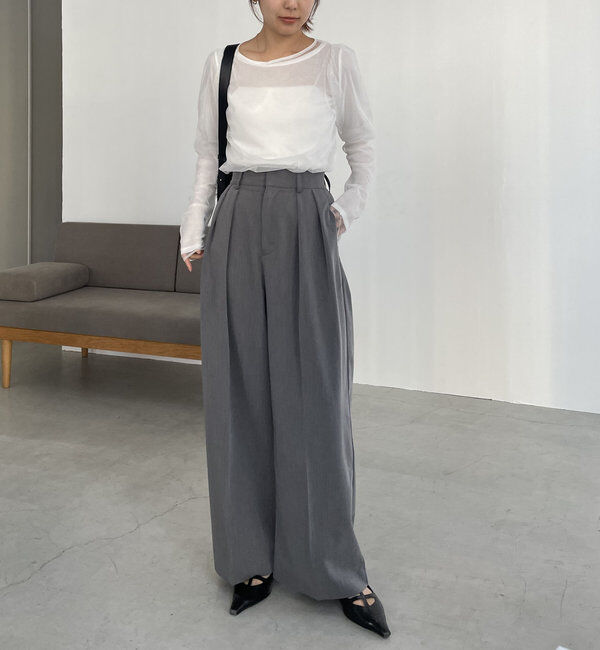  「【累計2万本突破！】【低身長・高身長サイズあり】2タックワイドパンツ」|チノ|