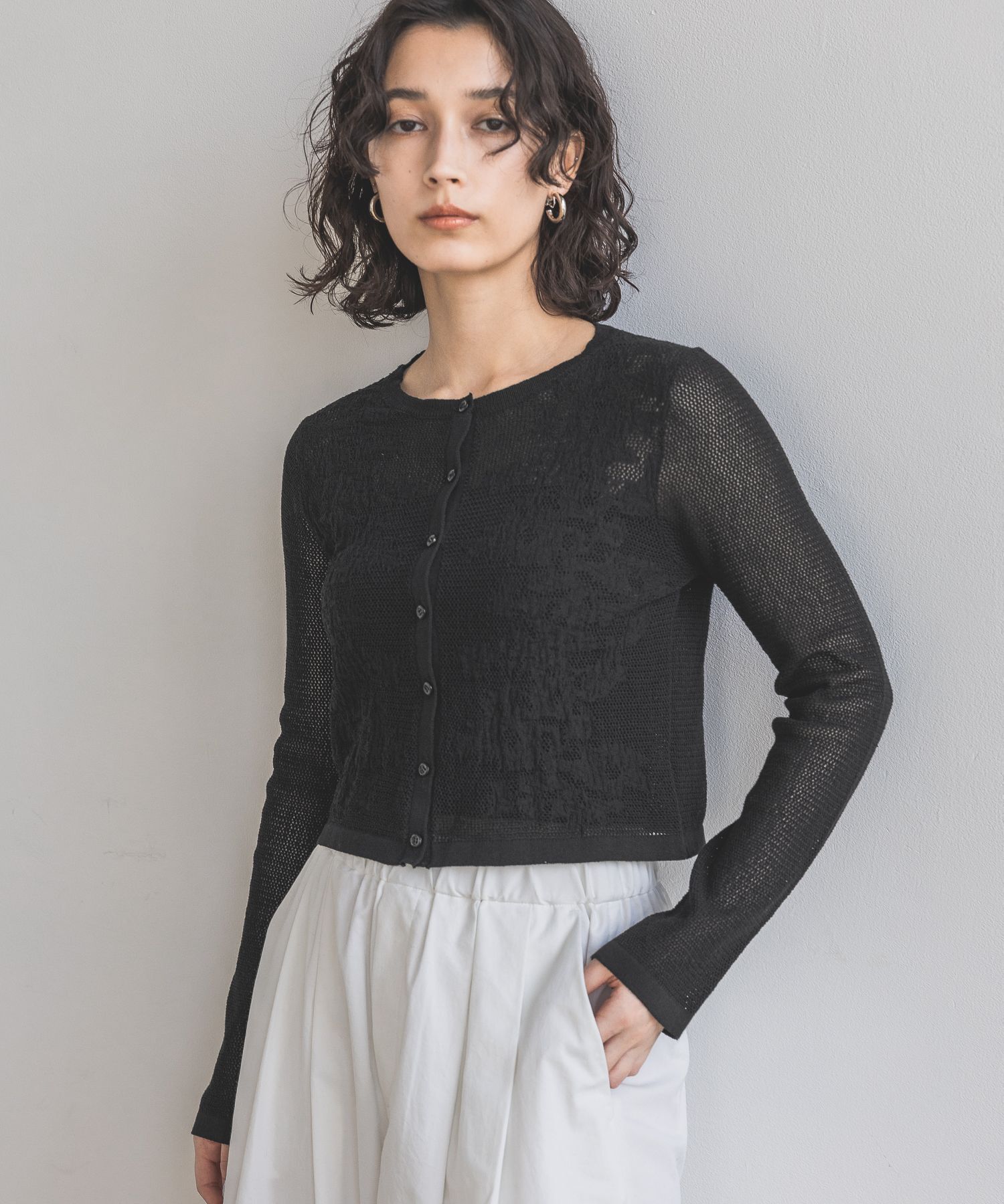 A part by 「メッシュレースカーディガン」|カーディガン|