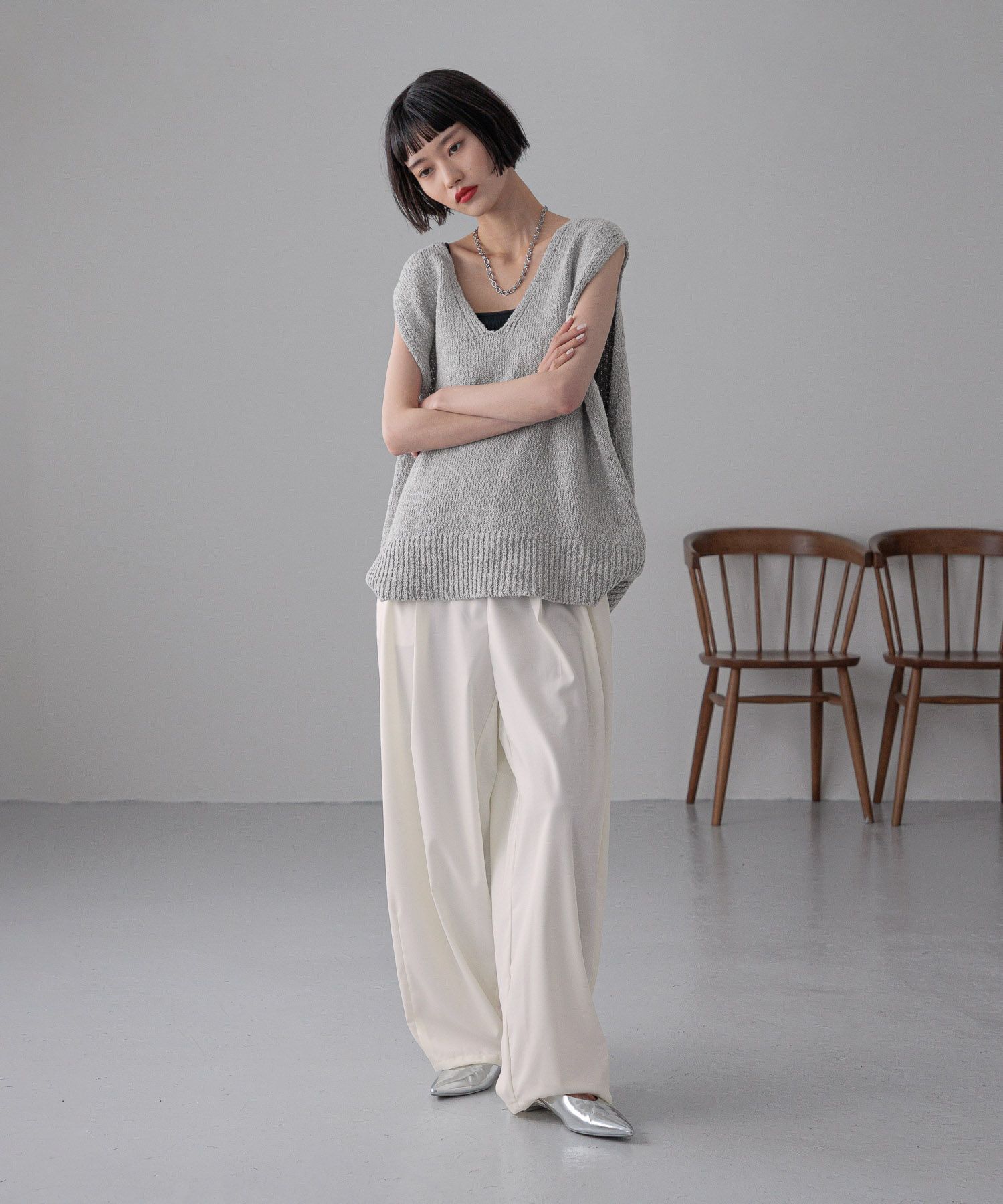 LOWRYS FARM「イージーワイドコクーンパンツ」|チノ|