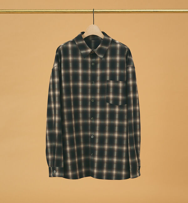 ABAHOUSE「【WEB限定】ルーズシルエット　オンブレチェックシャツ/REVO」|シャツ・ブラウス|