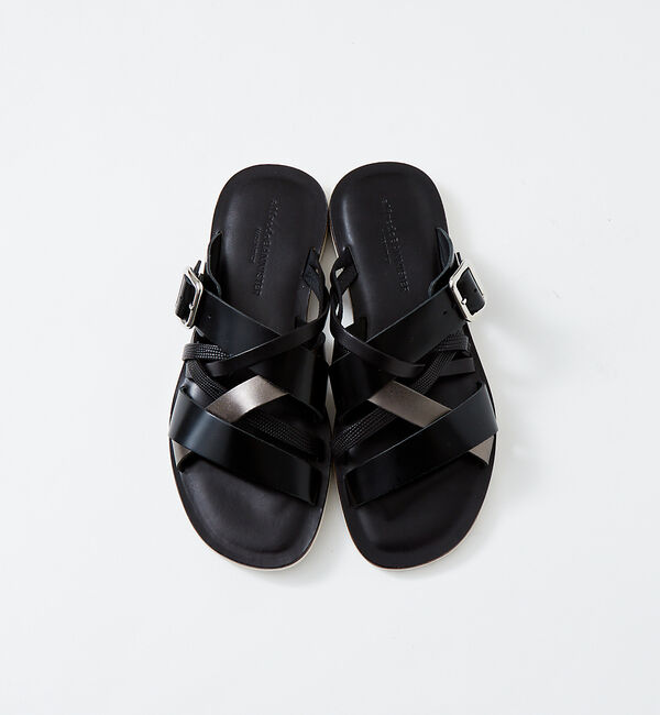 alfredoBANNISTER「【定番】マルチクロス レザーサンダル」|サンダル|ブラック系その他1