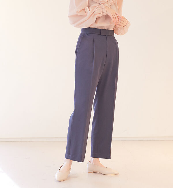 Rouge vif「ウールサテン1タックパンツ」|その他|ダークネイビー
